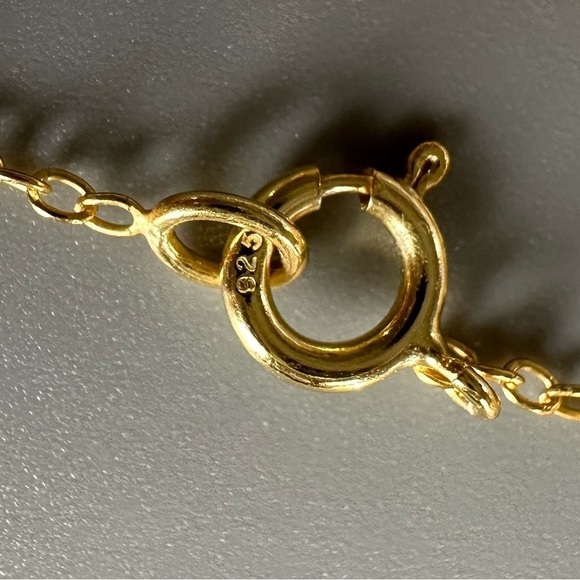 14k Gold Vermeil Round Link Simple Dainty Chain 32 inches - Picture 5 of 9